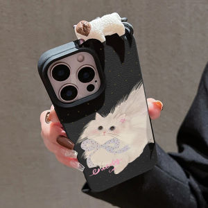 เคสหนังลายแมวนอน 3 มิติ น่ารัก สำหรับ iPhone 17 Pro Max Air 11 15 12 13 14 16 Pro Max 16 Plus