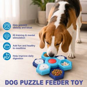Teeker Pet 3-Layers Dog Puzzle Toys Slow Feeder Food Dispenser Interactive Increase Puppy IQ Anti-Choking Tableware Dog Licking Plates