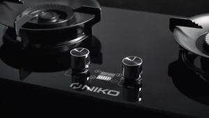NIKO KITARO BLACK KOMPOR TANAM KACA 2 TUNGKU DENGAN TIMER - BISA TANAM/MEJA