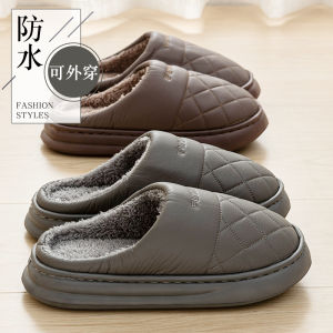 Dép Nam Mùa Thu Đông Ngoài Trời Chống Trượt Lót Lông Cừu Ấm Áp Trong Nhà Cỡ Lớn Dép Bông Mềm Mại Thoải Mái Thoáng Khí