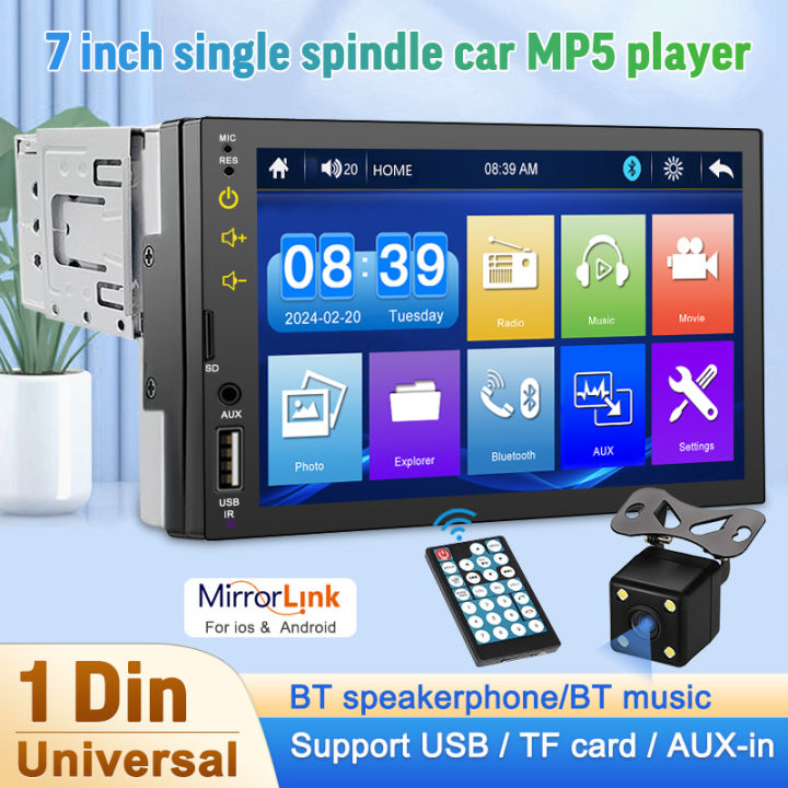 7 Inch 1 Din Car Radio MP5 Multimedia Player Touch Screen FM Aux-Input ...