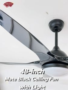 พัดลมเพดานติดไฟหน้า ไซส์ใหญ่ ขนาด 48 นิ้ว เหมาะสำหรับติดตั้งที่เพดานห้องนอน ห้องรับประทานอาหาร และห้องนั่งเล่น