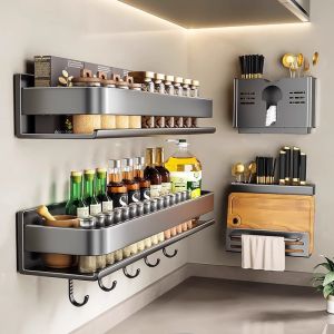 No-drilling Hanging Stainless Steel Storage Rack Multi-level