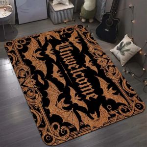 VIKAMA Gothic-Style Bat Welcome Mat Soft Non-Slip Indoor Outdoor Entryway Mat Entryway Doormat Home Decor Aesthetic Vintage