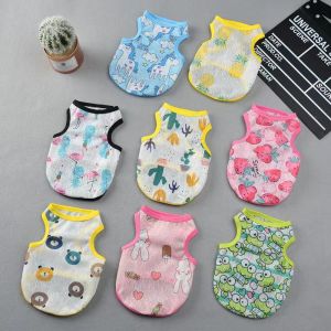 Pet dogs clothes Cat Summer Breathable Clothes Sando Costume Cartoon Dog Clothes Pet Vest Shirts Cat Clothes