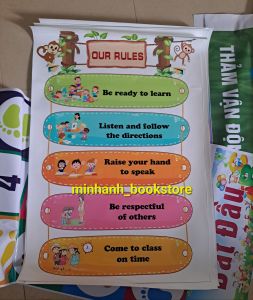 Decal dán tường Nội quy bằng tiếng Anh (OUR Rules) khổ 60cm x 90cm trang trí lớp học hoặc ở nhà