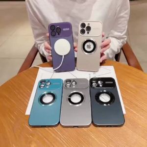 Luxury Glass Camera Lens For Magsafe Case For iPhone 18 16 17 11 12 13 14 15 Pro Max Magnetic Wireless Charge Shockproof Cover