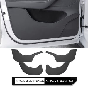 Car Door Anti-Kick Pads For Tesla Model YL 6-Seater Leather Side Door Panel Protector Anti-scratch Cover Car Interior Decoration