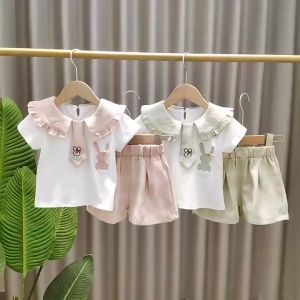 Setelan Pendek Anak Perempuan 6 Bulan - 4 Tahun Import Model Bunny Seragam Sekolah Korea Style