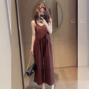 YIKEMAI | Plus Size Retro Slimming Wide Leg Overalls Summer