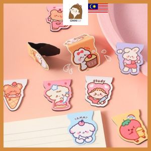 ONNI Cute Magnetic Bookmark Cartoon Half-Fold Magnet Student Stationery Penanda Buku