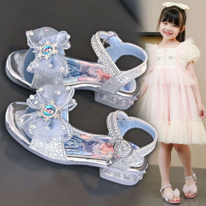 Giày Sandal Nữ Em Kiểu Dáng Pha Lê Lưng Dày Mùa Hè Giày Công Chúa Giày Đế Mềm Cho Em Bé Học Sinh Giày Đế EVA