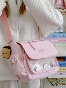 Cute Two-Dimensional Messenger Bag Japanese Style Ins College Fresh Large Capacity Versatile Messenger Bag Transparent Bar Cartoon Backpack