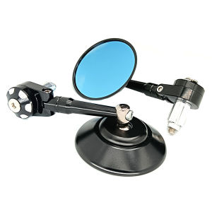Universal Look Motorcycle Rear View Mirrors Round 7/8" Handle Bar End Motorbike Side 2Pcs/Pair