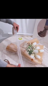48pcs Transparent Bouquet Wrapper Romantic DIY Plastic Cellophane Paper Film Bouquet Wrapping Paper