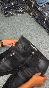 Celana Sobek Lutut Tidak Tembus VERCITY Slimfit Panjang Pria Dewasa Murah Bahan Softjeans Tebal - Ripped Pants Hitam Cowok