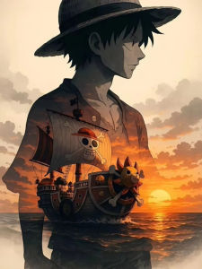 Bandai | Japanese Anime One Piece Wall Decor DIY Oil Painting By Numbers for Living Room Bedroom Home Decor Gift No Frame