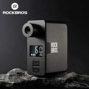 【Local Delivery】ROCKBROS Mini Electric Air Pump 120PSI AV/FV Bicycle Inflator Type-C Charging Digital Screen Air Compressor For MTB Road Bike