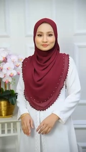 *Hot Item* Ramia Chiffon Tudung Sarung 2 Layer With Batu By H&H Textiles