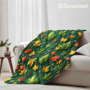 Beast Kingdom | autumn maple leaves Soft Warm Flannel Blanket Lightweight Cozy Christmas Halloween Home Decor Room