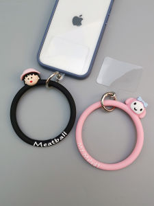 Short Silicone Lanyard Cute Cartoon Doll Universal Hand Strap Womens Style Large Circle Phone Holder Accessory
