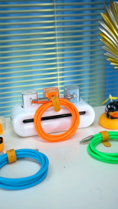 ZHIKE Pengecas Fast Charging Charger Type C Micro USB Lightning 280W GaN Adapter Cable Organizer Silicone 180°Rotation Kabel for Mobile phone Tablet Earphone