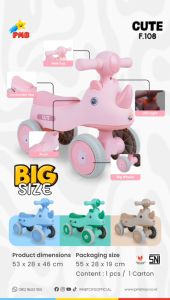 Mainan Anak Sepeda Ride On Cute F108 Musik - GowesLaju