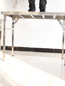 【No Need Installation】Stainless Steel Folding Table Foldable Banquet Table Dining  Desk Meja Lipat Niaga indoor and outdoor