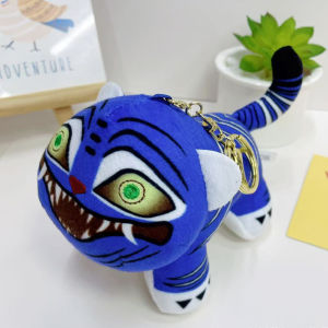 Anime Kpop Demons Hunters Plush Keychain Cute Purple Tiger Black Hat Magpie With 3 Eyes Monster Keychain Plush Toy For Fans Gift