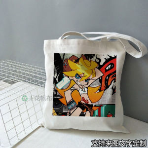 Angel Wing Canvas Bag Large Capacity Shoulder Handbag Zipper Student Carry Book Tote Bag Cartoon Print Casual Fashion Bag