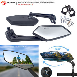 Stealth-Style 360° Swivel Motorcycle Side Mirrors