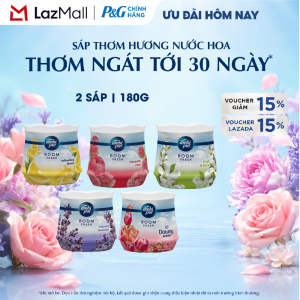 Combo 2 Sáp Thơm AMBI PUR Khử Mùi Khó Chịu Hương Downy/ Oải Hương/ Hoa Tươi Mát/ Hoa Hồng/ Chanh/ Sả/ Thư Giãn Hộp 180G