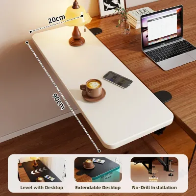 Foldable Clamp-on Desk Extension Shelf