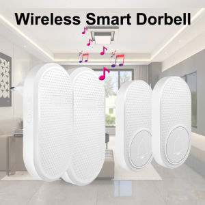 Smart Wireless Doorbell 433MHz 4 Volume Levels & Melody Chime Emergency Alarm for Elderly EU or US Plug Optional (White/Black)
