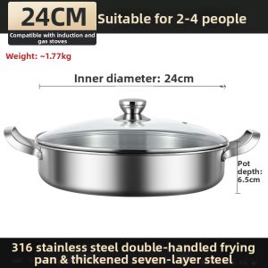 RONGCHUAN | Nonstick Deep Stainless Steel Frying Pan For Commercial Pancake Making
