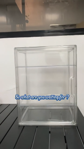 3 Layers Magnetic Acrylic Display Case Dustproof Cup Display Case Kitchen Storage Rack Cup Holder Magnetic Dustproof Acrylic Display Case Store Dessert Cake Food Pastry Bread Show Rack Clear Storage Box