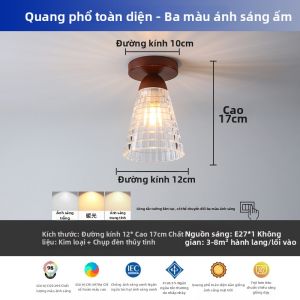 Đèn Trần Hành Lang Phong Cách Wabi-Sabi Walnut Retro