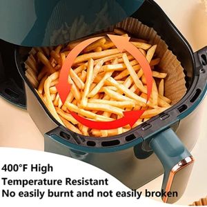 100PCS Disposable Air Fryer Paper Oil-proof Waterproof Parchment Paper Non-Stick Not Carcinogenic Parchment Paper for Air fryer