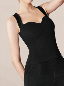 Adjustable Straps Bra Top Underwear or Outerwear Black