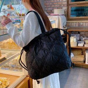 กระเป๋าเป้สะพายหลังแบบสะพายไหล่เดี่ยวและแบบสะพายสองข้างน้ำหนักเบา กระเป๋าถือสำหรับเดินทางแบบลำลอง กระเป๋าผ้าไนลอนขนาดกลาง