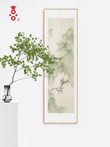 Modern New Chinese Style Landscape Decorative Painting Vertical Version for Entrance Hallway Long Strip Wall Art Zheng Wen