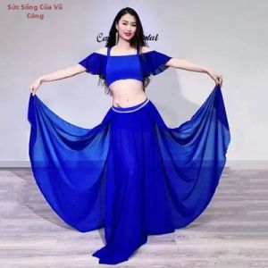 Bộ Đồ Múa Bụng Phương Đông Dành Cho Người Lớn Áo Trễ Vai Có Váy Xẻ Tà Dành Cho Phụ Nữ Quần Áo Tập Luyện & Biểu Diễn Đan Thun Co Giãn