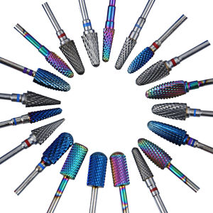 ใบเลื่อยทำเล็บแบบแข็งทังสเตนคาร์ไบด์แบบ5อิน1ก้าน3/32ภูเขาไฟ/ทอร์นาโดถอดอะคริลิคเจลแข็งได้อย่างรวดเร็ว