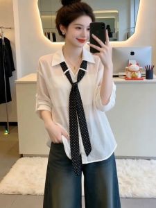 AIYITI | Summer V-Neck Short Sleeve Loose Plus Size Lightweight Blouse