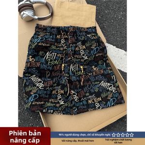 LIUBU | Quần Short In Chữ Graffiti Mùa Hè cho Nam 5in