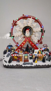 D&D FC601 Lighted Ferris Wheel Figurine Sculpture Pet House  Xmas Decoration