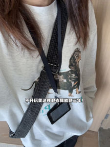 เสื้อสเวตเตอร์คอกลมแขนยาวทรงหลวมสไตล์อเมริกันสำหรับเด็กและเยาวชน ผ้าฝ้ายผสมโพลีเอสเตอร์ ป้องกันการสึกหรอ ฤดูใบไม้ผลิและฤดูใบไม้ร่วง