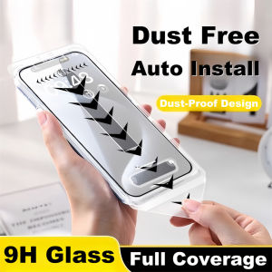 One-Click Installation Explosion-Proof Cabin Hard Version Second Sticker Screen Protector Suitable For Apple iPhone 17 Air 16 15 14 Plus 13 12 11 Pro Max X XR XS Max 16e HD Clear Auto-Dust Tempered Glass