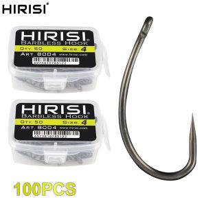 Hirisi 100pcs Barbless Fishing Hooks High Carbon Steel Non Barb Carp Fishing 8004 High Quality Fishing Accessories Novelties