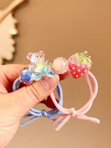 Large Butterfly Ball Hair Ties Elastic Hair Bands Childrens Hair Accessories Girls Bear Flower Hair Rings Korean Style Hair Bands